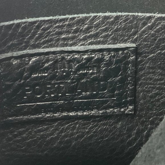 Portland Leather Goods Black Pebbled Leather Triangle Shoulder Bag - Picture 5 of 15